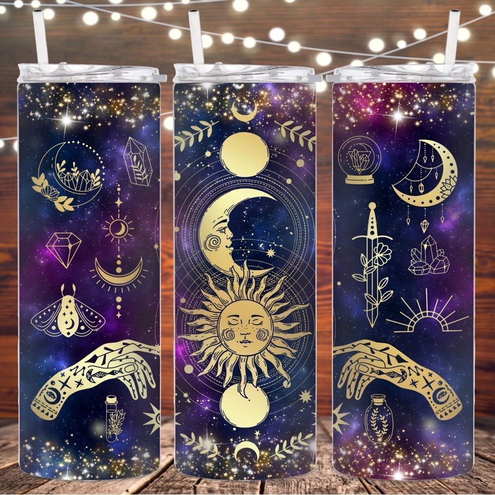 Magic witch hands/ witchcraft metal skinny tumbler